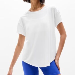 Athleta Move With Ease Short Sleeve Tee 2.0 – Bright White – L – New